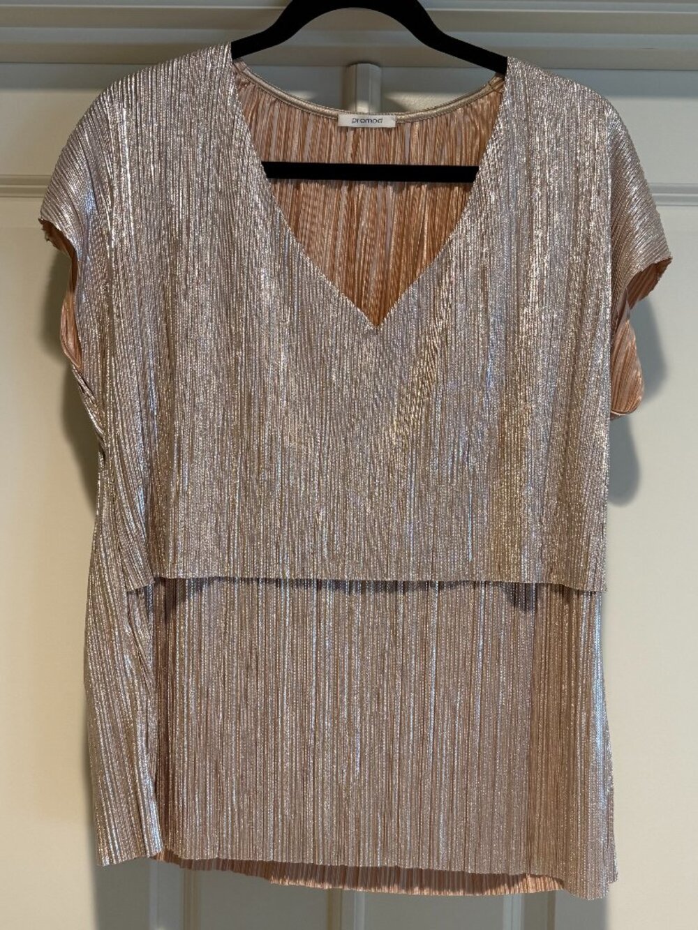 PROMOD Metallic Blouse Size L